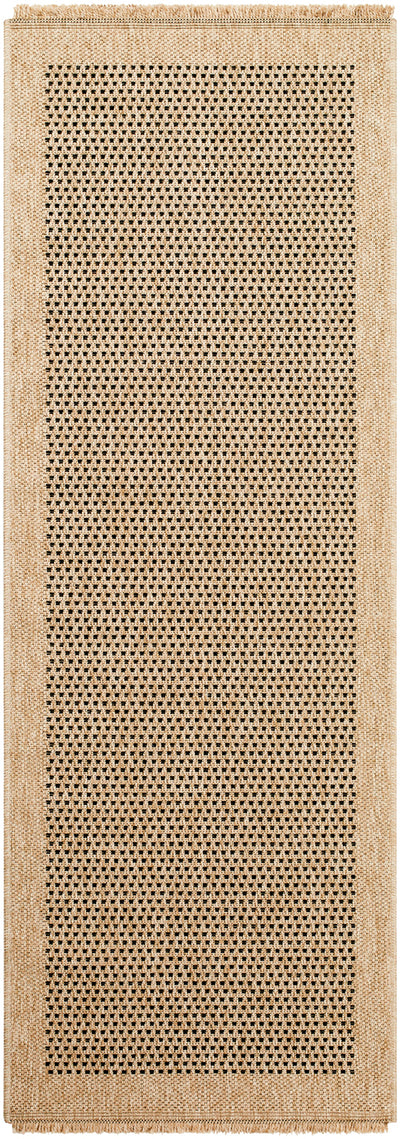 Tapis d'Extérieur/Intérieur Aspect Jute Beige/Noir Burlington