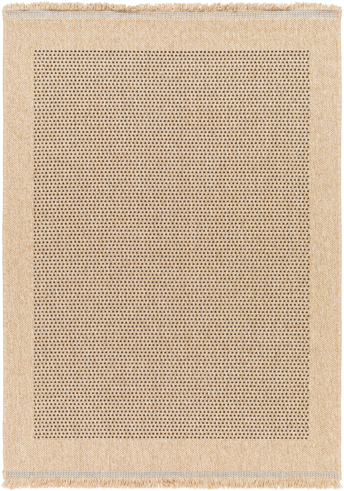 Tapis d'Extérieur/Intérieur Aspect Jute Beige/Noir Burlington
