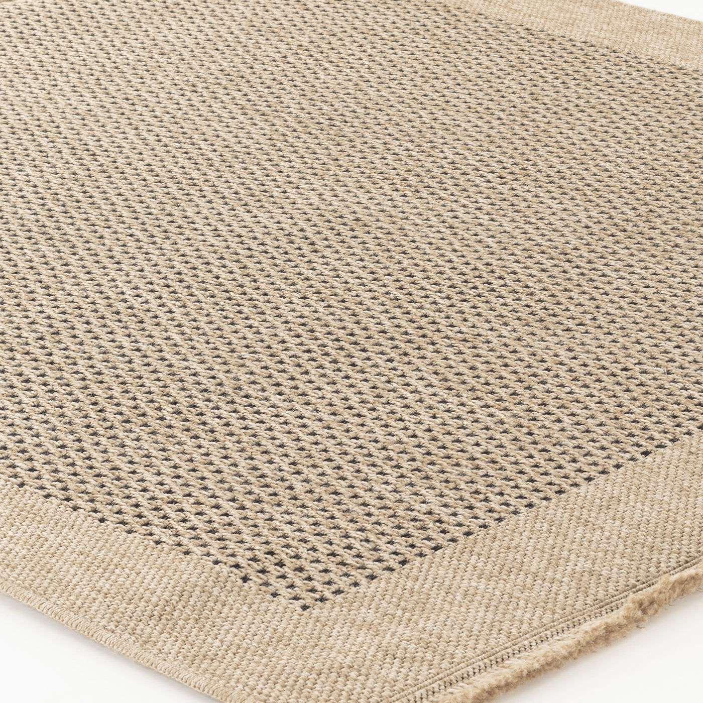 Tapis d'Extérieur/Intérieur Aspect Jute Beige/Noir Burlington