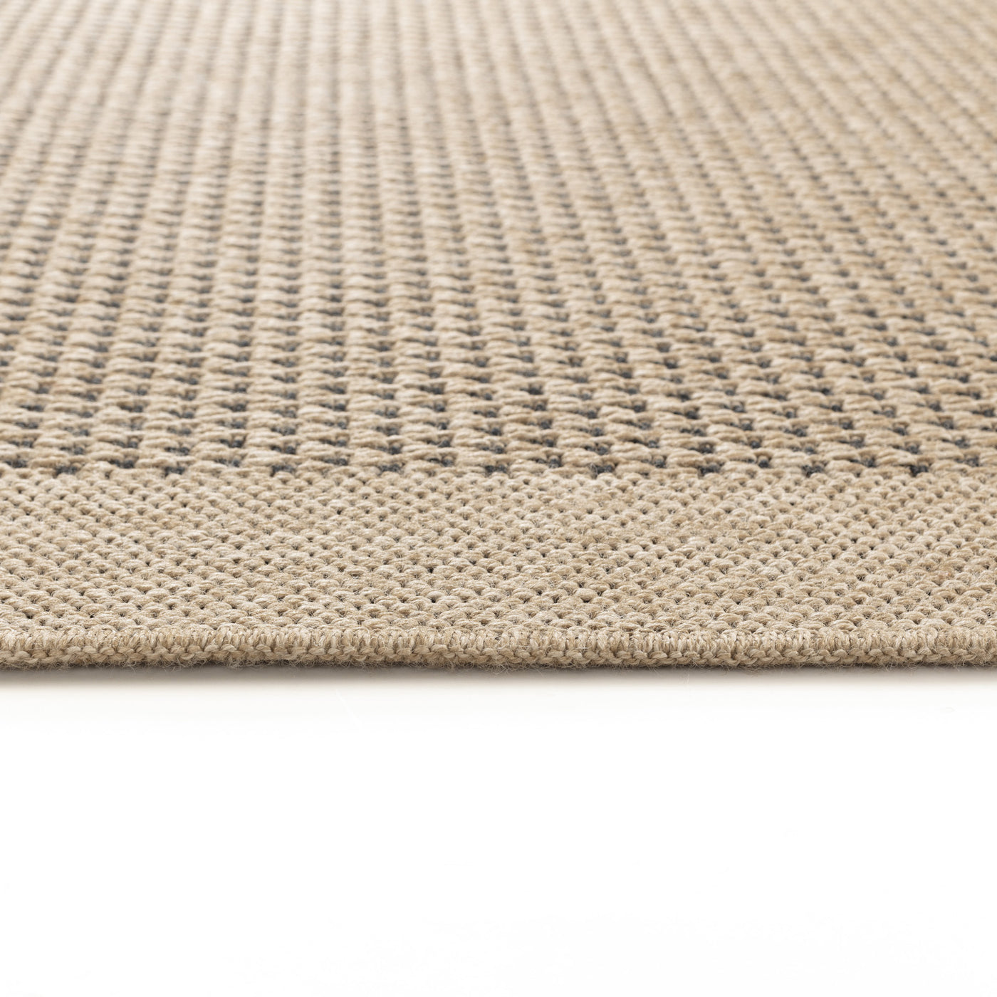 Tapis d'Extérieur/Intérieur Aspect Jute Beige/Noir Burlington
