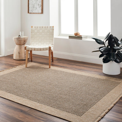 Tapis d'Extérieur/Intérieur Aspect Jute Beige/Noir Burlington