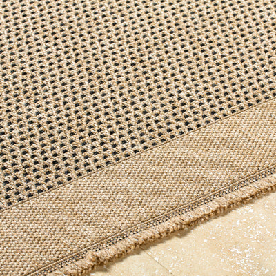 Tapis d'Extérieur/Intérieur Aspect Jute Beige/Noir Burlington