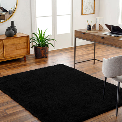 Tapis Shaggy Moderne Noir Dadu