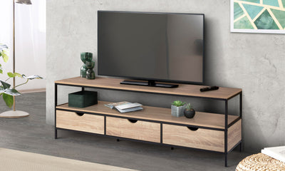 Meuble TV Memphis 3 tiroirs L160cm