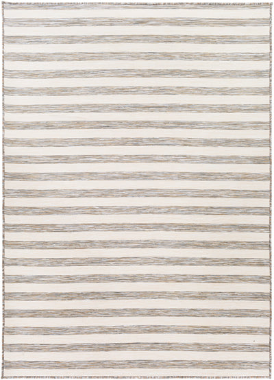 Tapis d'Extérieur/Intérieur Rayé Beige/Ivoire Hofu