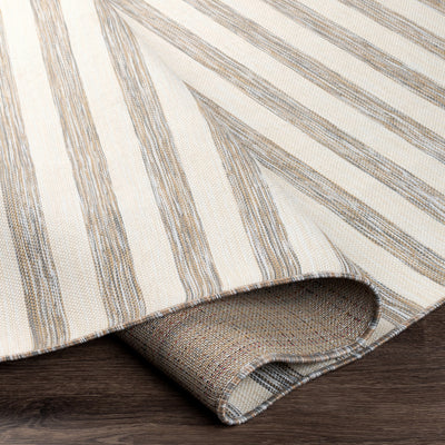 Tapis d'Extérieur/Intérieur Rayé Beige/Ivoire Hofu