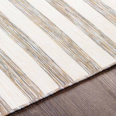 Tapis d'Extérieur/Intérieur Rayé Beige/Ivoire Hofu