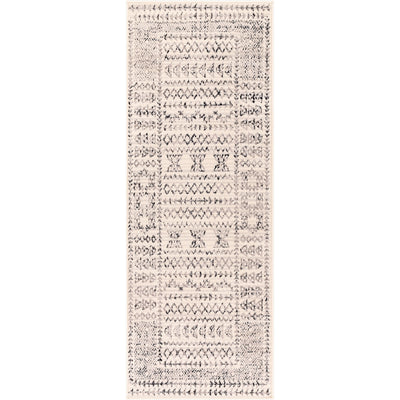 Tapis de Couloir Scandinave Bohème Blanc/Noir Ipoh