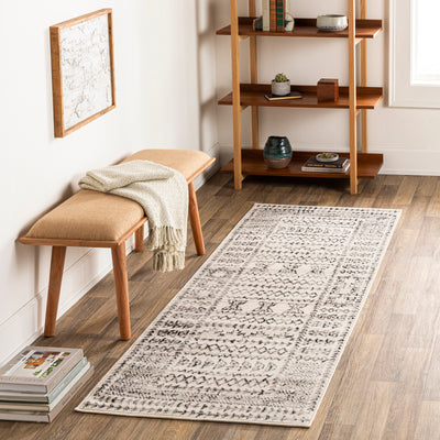Tapis de Couloir Scandinave Bohème Blanc/Noir Ipoh