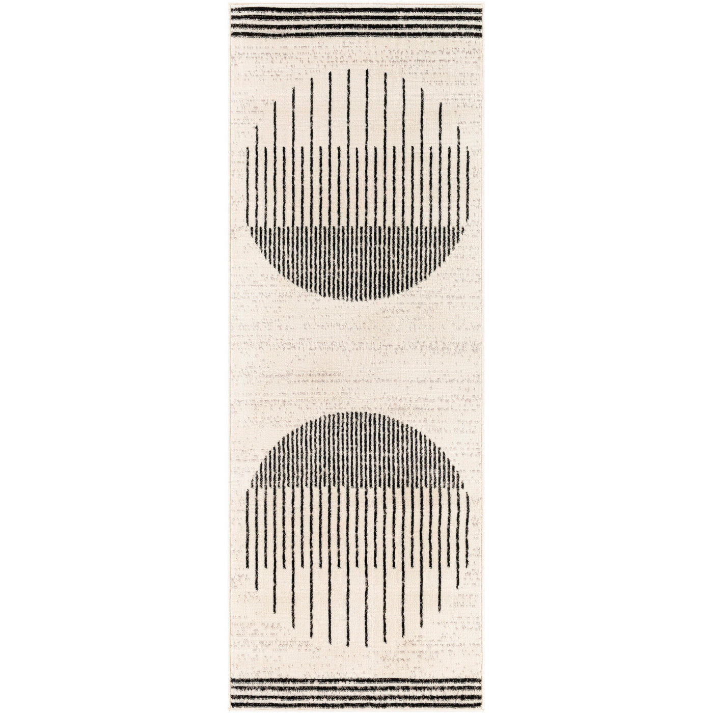 Tapis de Couloir Scandinave Moderne Blanc/Noir Santiago