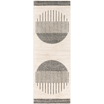 Tapis de Couloir Scandinave Moderne Blanc/Noir Santiago