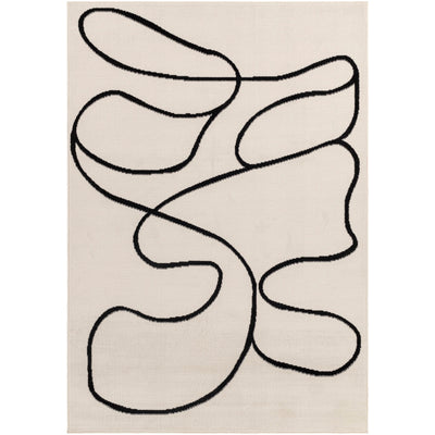 Tapis Scandinave Bohème Blanc/Noir Kano