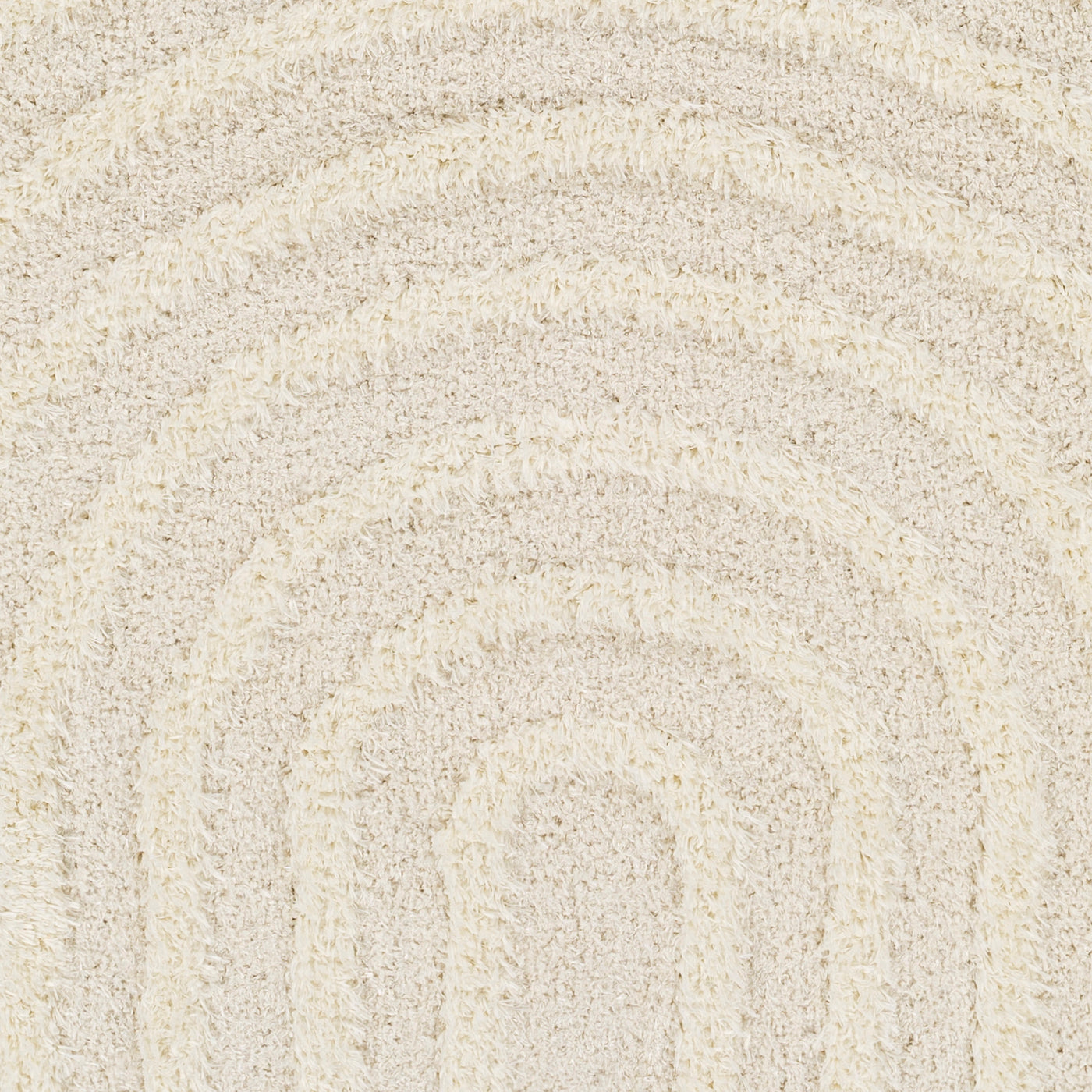 Tapis Shaggy Moderne Beige/Blanc