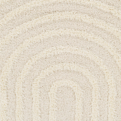 Tapis Shaggy Moderne Beige/Blanc