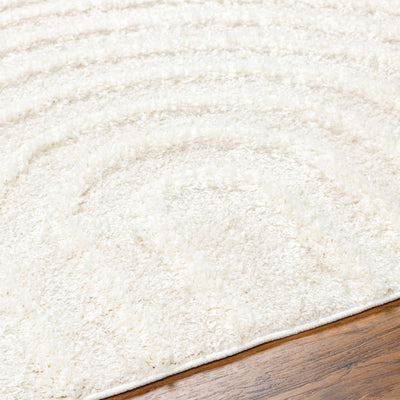 Tapis Shaggy Moderne Beige/Blanc