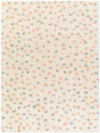 Tapis Shaggy à Pois Multicolore/Beige