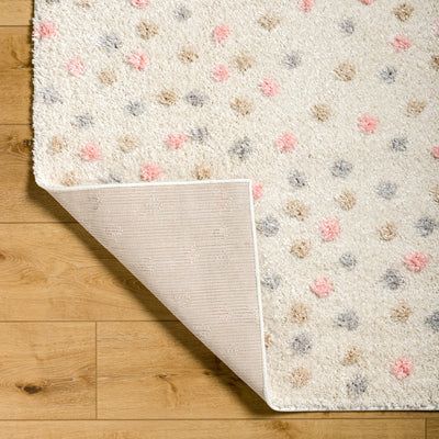 Tapis Shaggy à Pois Multicolore/Beige
