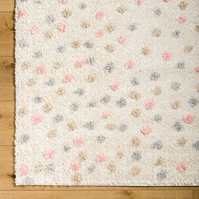 Tapis Shaggy à Pois Multicolore/Beige