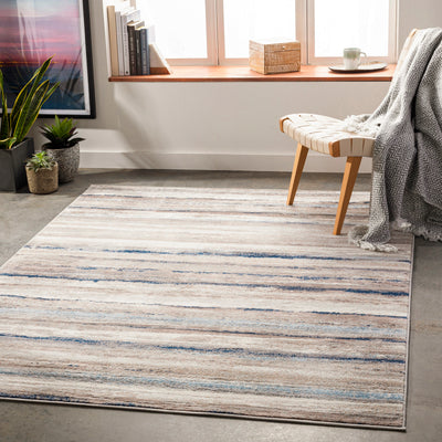 Tapis Scandinave Moderne Blanc/Gris/Bleu Dusel