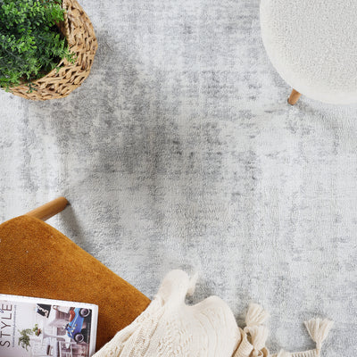 Tapis de Couloir Abstrait Utrecht Moderne Blanc/Gris