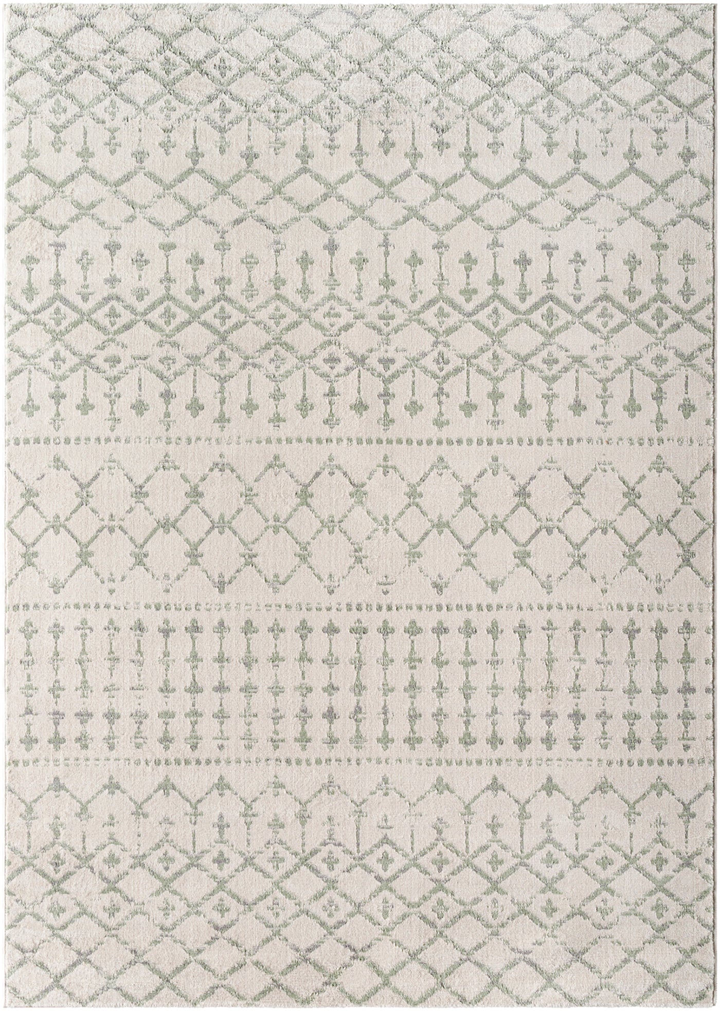 Tapis Berbère Ethnique Gris/Vert Iwata