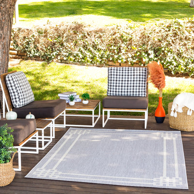 Tapis d'Extérieur/Intérieur Gris/Ivoire  Heerlen