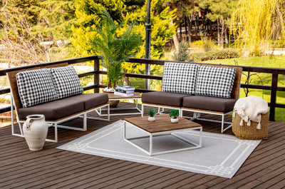 Tapis d'Extérieur/Intérieur Gris/Ivoire  Heerlen