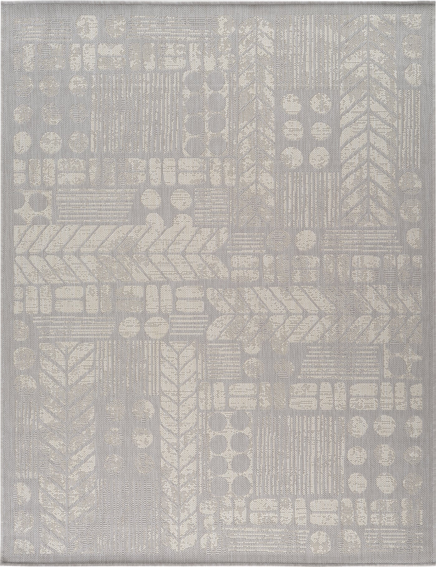 Tapis d'Extérieur/Intérieur Gris/Ivoire Jixi
