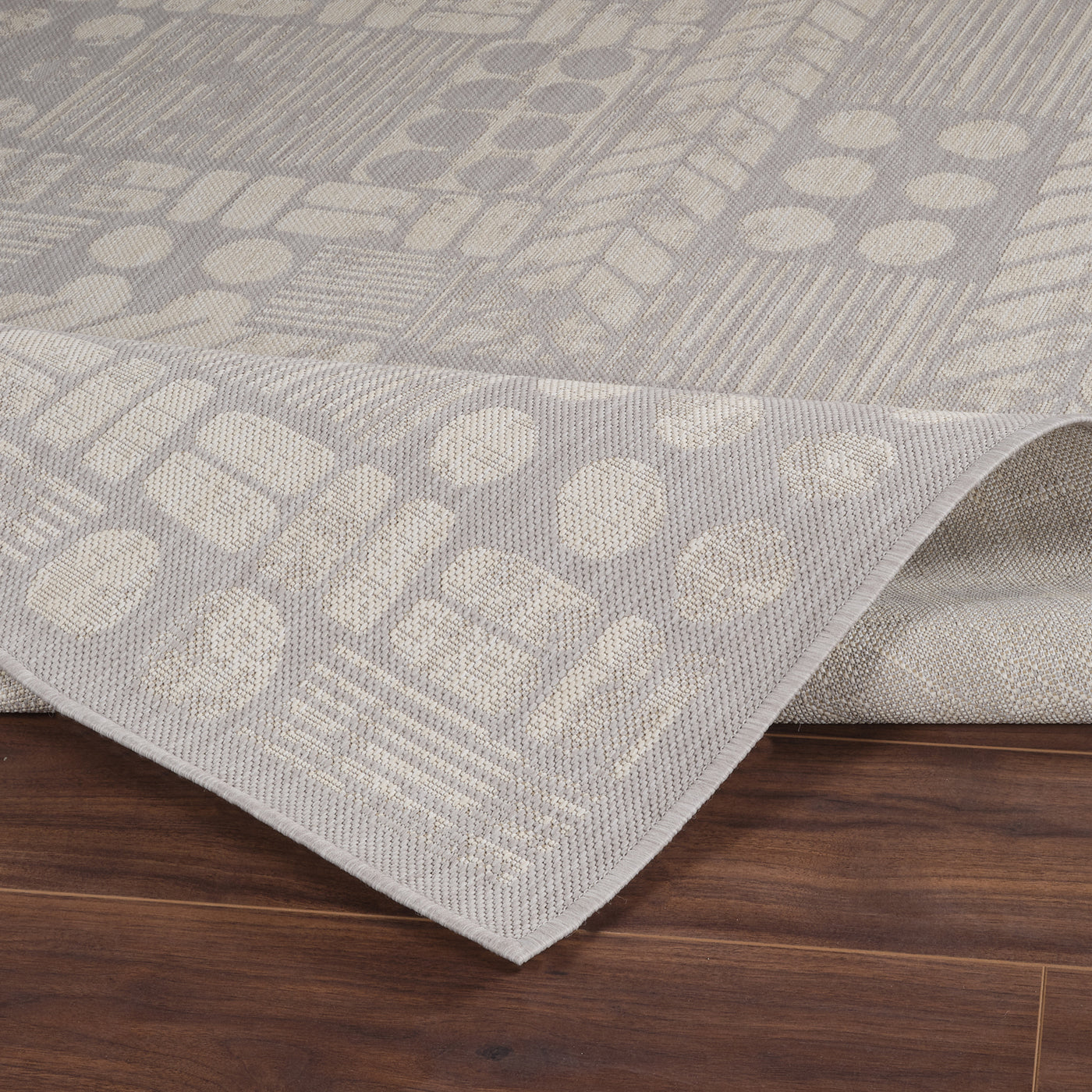 Tapis d'Extérieur/Intérieur Gris/Ivoire Jixi