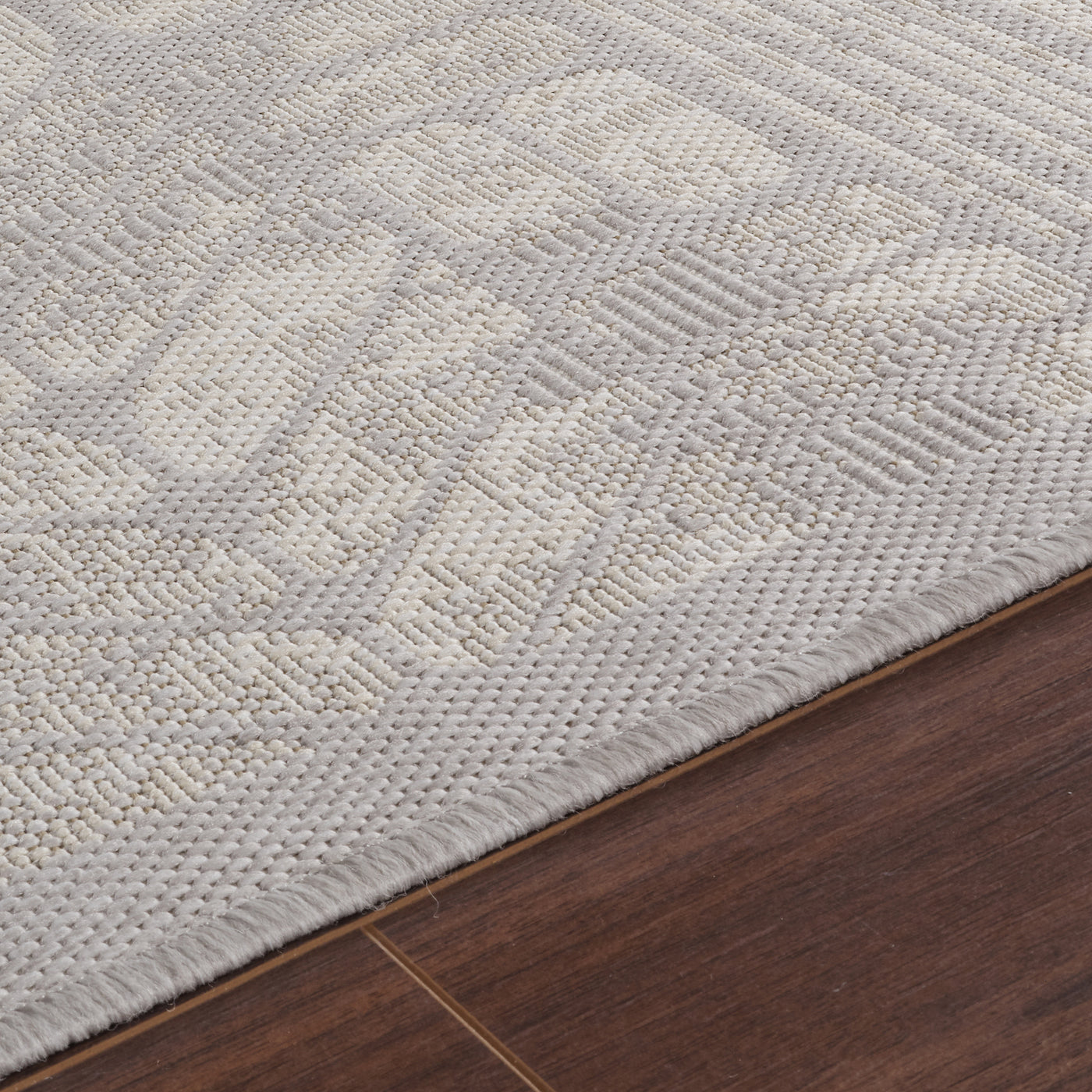 Tapis d'Extérieur/Intérieur Gris/Ivoire Jixi