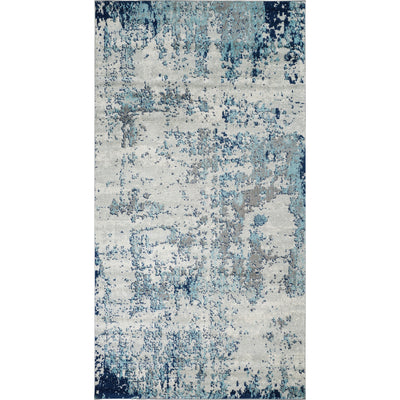 Tapis Abstrait Moderne Bleu/Gris/Blanc Dunkirk