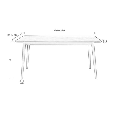 Table à manger en bois Drawer - Léger défaut