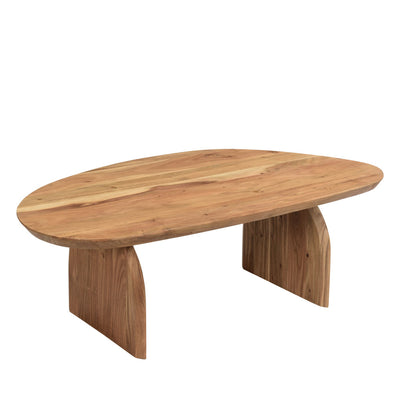 Table basse organique en bois massif d'acacia Drawer - Léger défaut