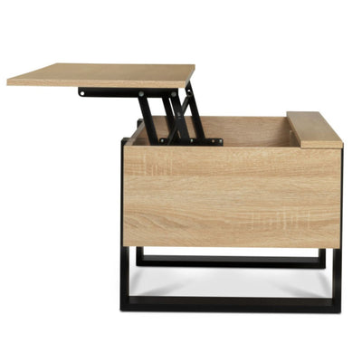 table basse avec plateau relevable style industriel reconditionne