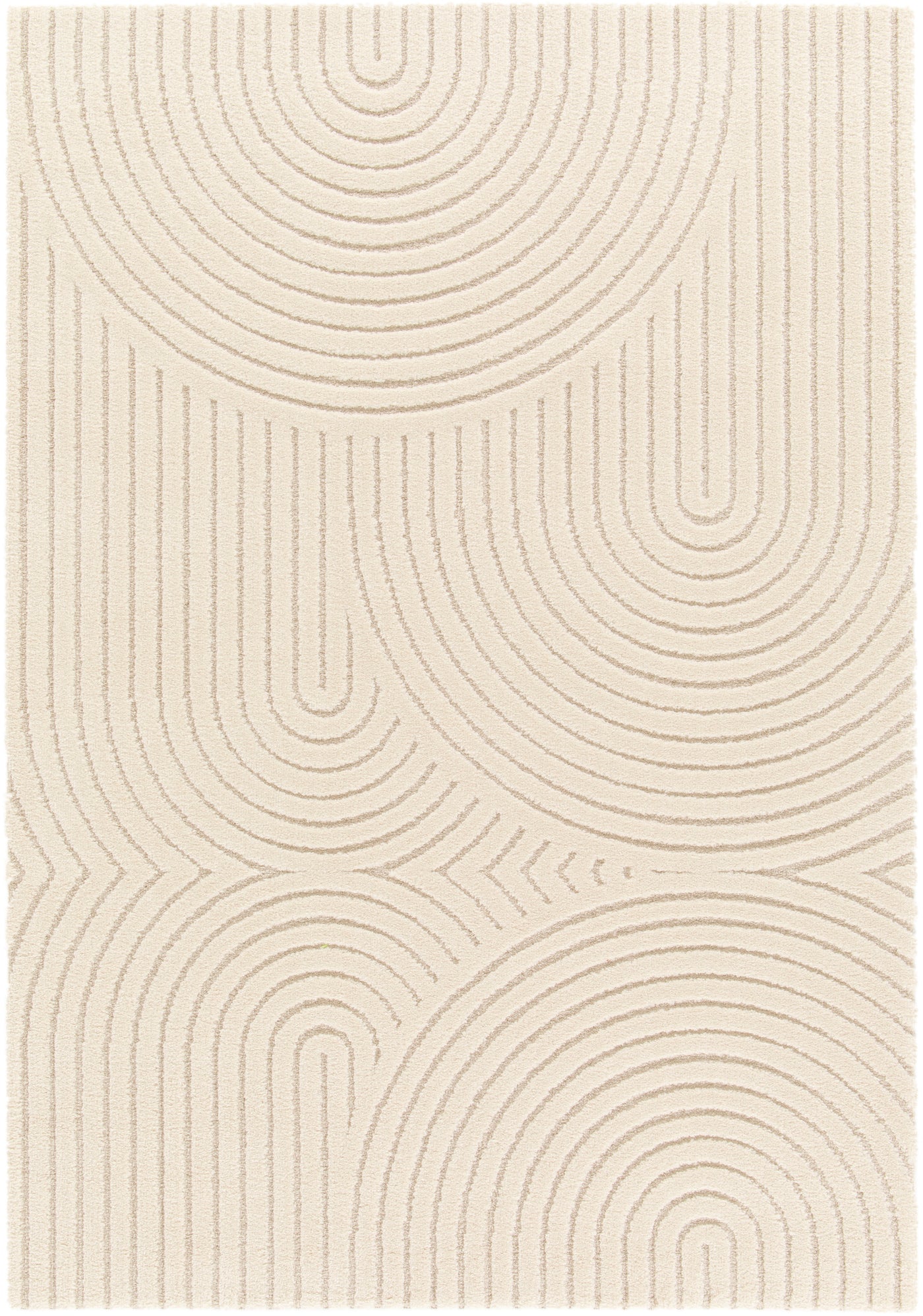 tapis relief graphique crème - hera. Vue 2 du tapis montrant des détails angle.