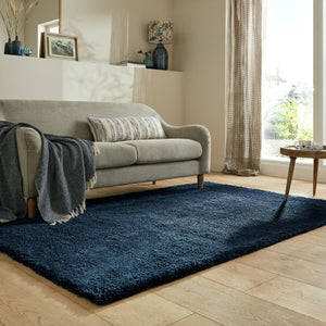 tapis reconditionne shaggy bleu