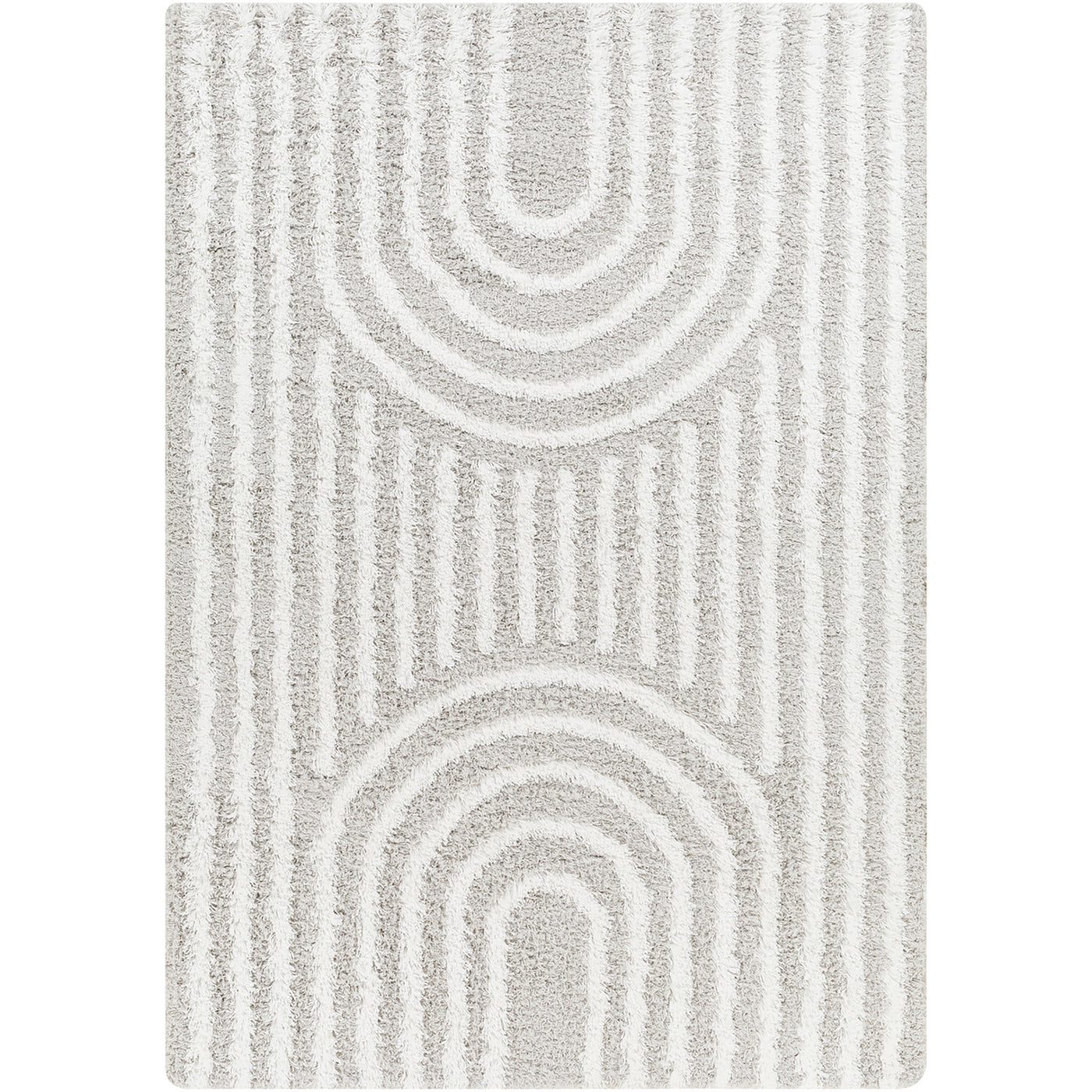 Tapis Shaggy Scandinave Blanc/Gris Sochi