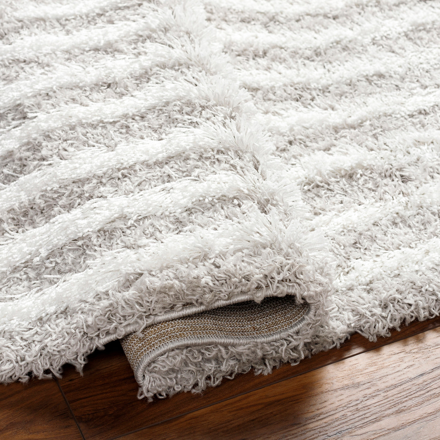 Tapis Shaggy Scandinave Blanc/Gris Sochi