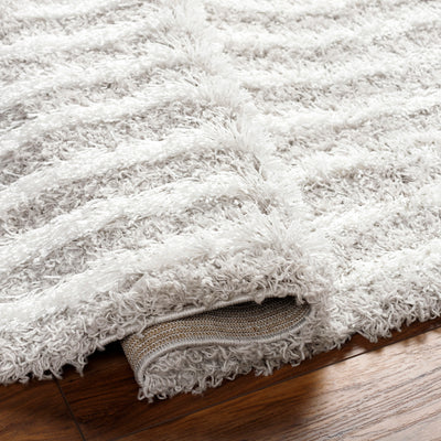 Tapis Shaggy Scandinave Blanc/Gris Sochi