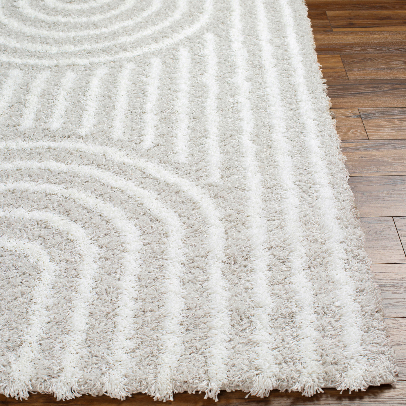 Tapis Shaggy Scandinave Blanc/Gris Sochi