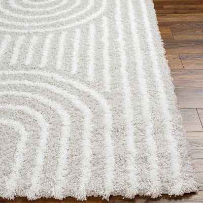 Tapis Shaggy Scandinave Blanc/Gris Sochi