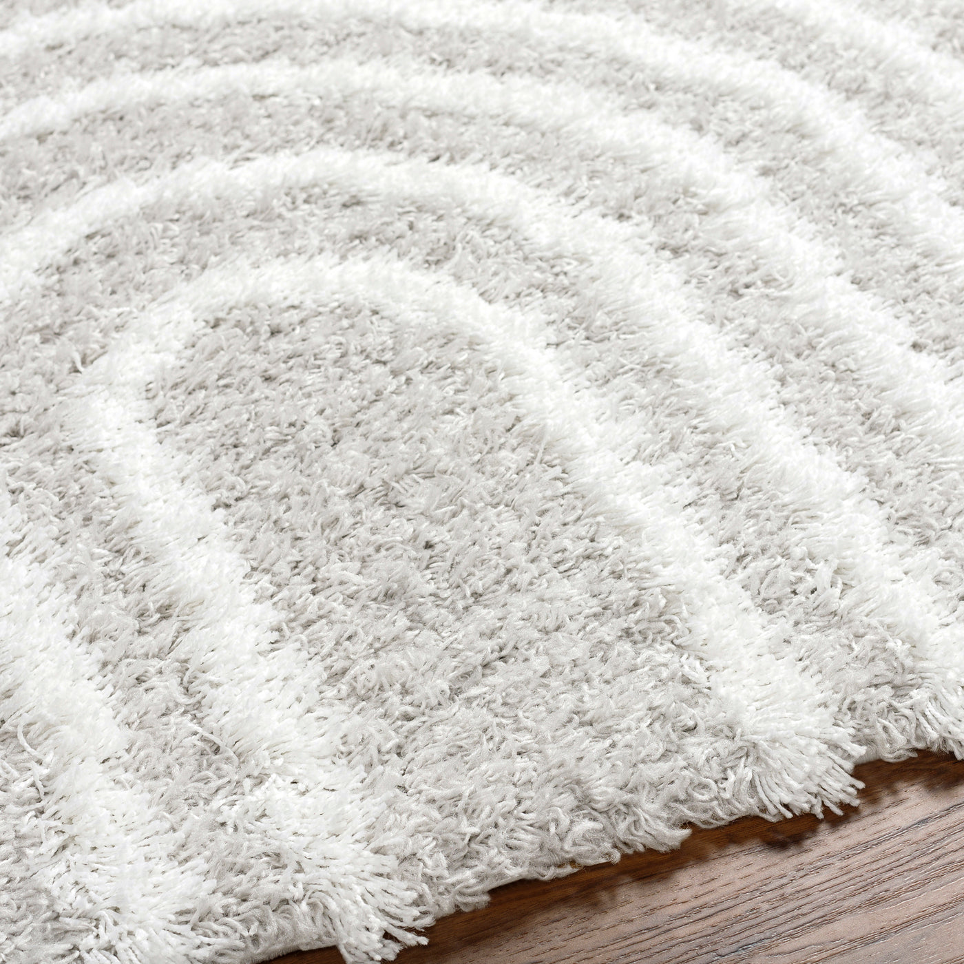 Tapis Shaggy Scandinave Blanc/Gris Sochi