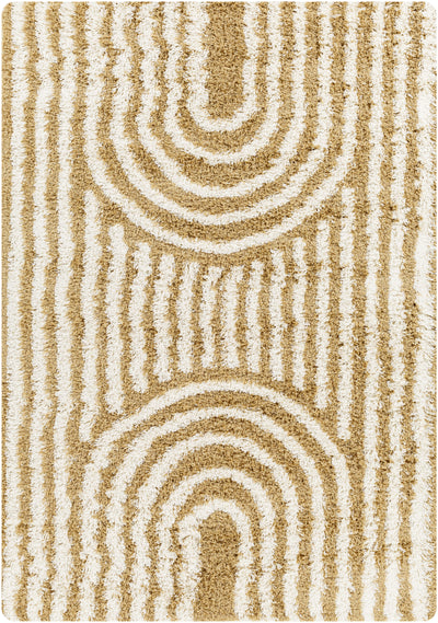 Tapis Shaggy Scandinave Blanc/Ocre Sochi