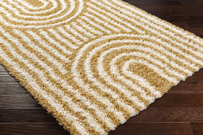 Tapis Shaggy Scandinave Blanc/Ocre Sochi