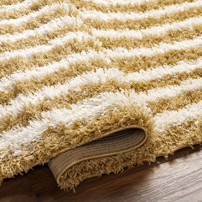 Tapis Shaggy Scandinave Blanc/Ocre Sochi