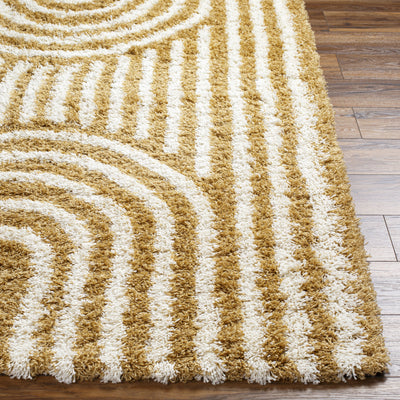 Tapis Shaggy Scandinave Blanc/Ocre Sochi