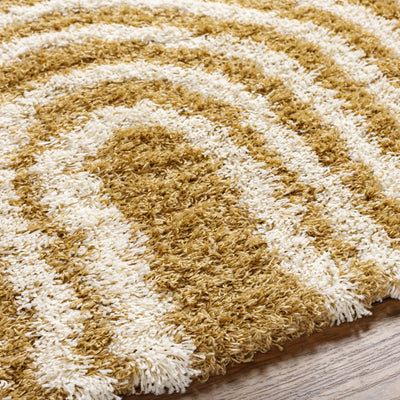 Tapis Shaggy Scandinave Blanc/Ocre Sochi
