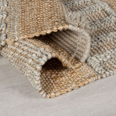 Tapis en Jute et laine gris 60x230cm